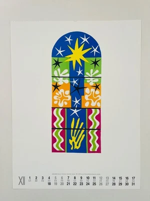 MATISSE,“CHRISTMAS EVE,1958”艺术印刷品从1992年日历中剔除 — 第 1/4 张图片