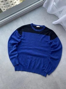 Brioni - Suéter Azul Manga Larga Cuello Redondo-Talla M-Italia raro diseñador de lujo - Imagen 1 de 8