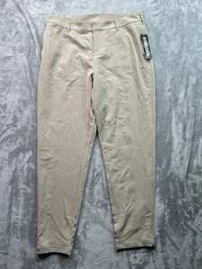 NWT 32° COOL Women Pants Sz 12 Casual Office Khaki Tan Zip Stretch Performance - Picture 1 of 16