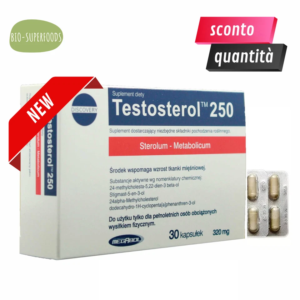 Testosterone Booster Testosterol 250 Uomo Libido Massa Muscolare 320mg 30cpr - Immagine 1 di 1
