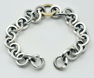 Tiffany & Co. 18K Gold & Sterling Silver Interlocking Circle Link Bracelet 2001 - Picture 1 of 10