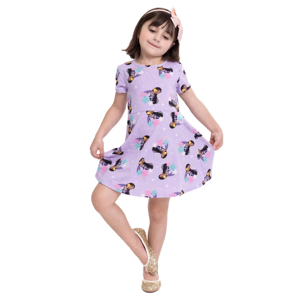 DISNEY WISH Toddler Girl's Dress 3T Cotton Polyester Puzzle Tin Purple Colo