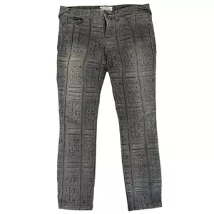 FREE PEOPLE geometric Aztec print GREY skinny jeans PANTS WOMEN'S SIZE 29 | R1 - Picture 1 of 6