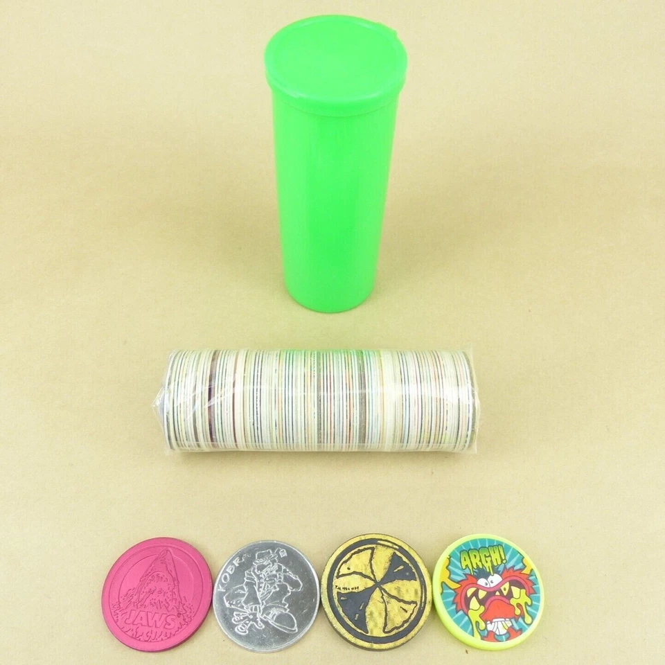 100 Pogs + 4 Slammers + Pog Tube 1990s Retro Nostalgia! Pog Game Ready To Play - Image 1 of 1