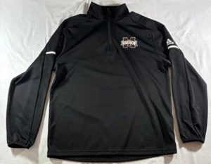 Pullover negro Mississippi State Bulldogs Adidas Climalite para hombre mediano 1/4 cremallera - Imagen 1 de 7