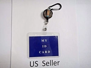 Retractable Badge Reel & Horizontal ID Holder Combo BUY 2 GET 1 FREE US Seller - Picture 1 of 2
