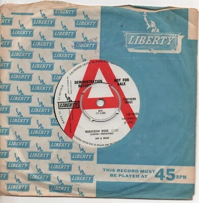 JAN & DEAN norwegian wood*a beginning from an end 1965 UK LIBERTY DEMO 7" 45 Foto 1 de 4