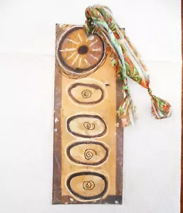 Handbemaltes Original Lesezeichen OOAK Tribal Geometrisch Grau Gold Schwarz Weiß - Bild 1 von 4