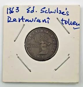 1863 Edward Schulze's Restaurant Medaille Bürgerkrieg - Bild 1 von 5