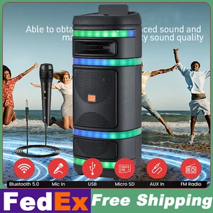 4000W Dual 8'' Portable BT Stereo Speaker with Mic, PA System with FM/TWS/EQ/LED - Picture 1 of 12