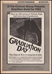 GRADUATION DAY - Original 1981 Trade AD / Poster _ Linnea Quigley _ Vanna White - Bild 1 von 1