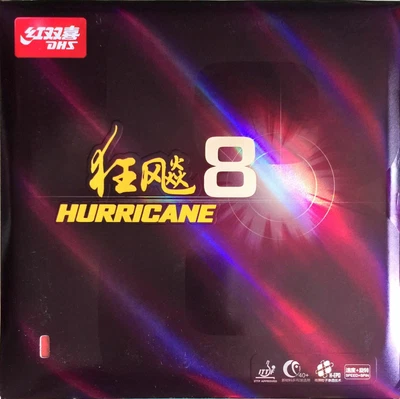 DHS Hurricane 8 Tischtennis Belag, Table Tennis Rubber/Sponge, Genuine, NEU, EUR