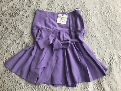 Falda plisada seda violeta roja para mujer talla 40 Foto 1 de 4