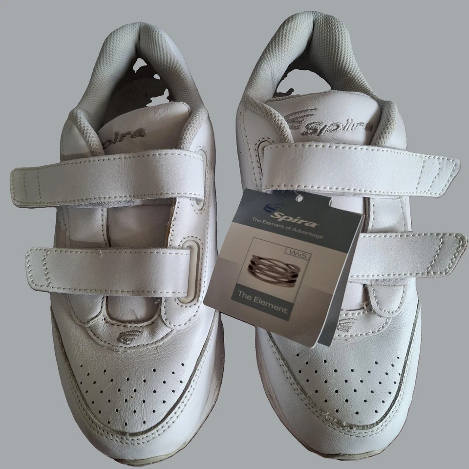 Spira Mujer Clásico Caminante Mujer Talla 6.5 Blanco Cuero Gancho Cierre Nuevo con Etiquetas Foto 1 de 4