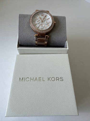 Orologio Michael Kors Donna Parker Rosa Colore Oro Acciaio Inox Nuovo con scatola MK5781