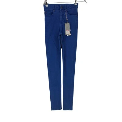 Jeans Skinny De Cintura Alta Para Mujeres En Color Azul Talla W26 - Imagen 1 de 4