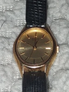 Vintage Seiko Ladies Wrist Watch Leather Band Untested - Picture 1 of 4
