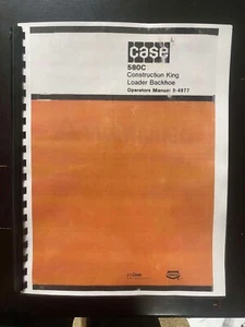 Loader Backhoe Operator Manual Fits Case 580C Construction King Bur 9-4977 9/78 - Picture 1 of 12