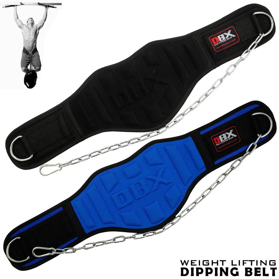 Fitness Weight Lifting Dipping Neoprene 8 inch Wide Belt with Dip Metal Chain - Image 1 of 1