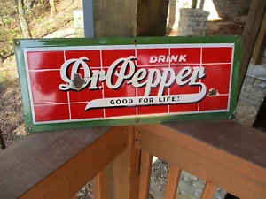 c1930's Dr.Pepper Soda Pop Embossed Porcelain Metal 21" Sign - Picture 1 of 21