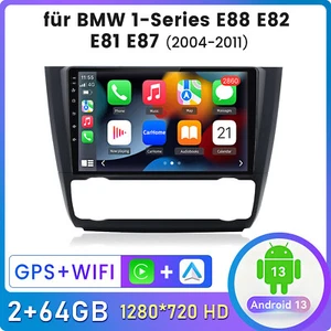 Für BMW 1er E81 E82 E87 E88 2004-2011 Android 13 Autoradio Carplay Navi SWC DAB+ - Bild 1 von 14