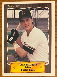 CLAY BELLINGER, RARE ! 1990 PRO CARDS MINOR LEAGUE ROOKIE CARD, CODY'S DAD ! - Picture 1 of 1