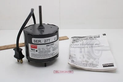 Dayton 4M194D Motor 115V 60Hz 1.5A CWSE 1/25hp 1550 RPM 1/4" x 2" Shaft USA - Image 1 of 4
