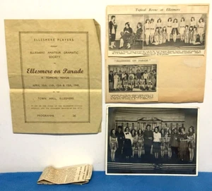 Ellesmere Amateur Dramatic Press Photo Programme Newspaper Clippings 1940 - Picture 1 of 9