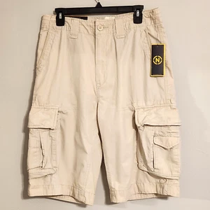 NAUTICA Jeans Co Men's NWT Beige Cargo Shorts 6 Pocket Cotton Casual Size 30 - Picture 1 of 5