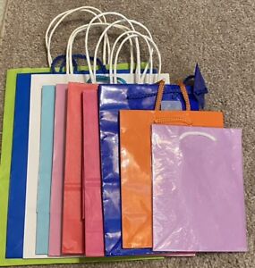 Lots Solid Color Gift Bags Different Sizes Silver Green Orange Blue Mixed Lot