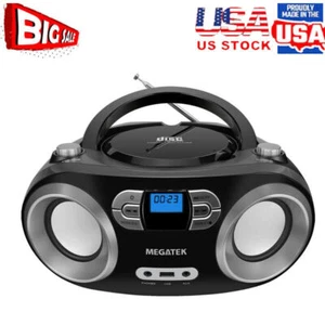 Portable Bluetooth CD Player Boombox w/FM Radio &USB Port &Backlit LCD Display - Picture 1 of 10