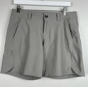 Under Armour Storm Fish Hunter Cargo Shorts Gray Active Hiking Stretch Womens 10 - Picture 1 of 9