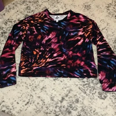 Женская толстовка Juicy Couture S розовый галстук краситель укороченный пуловер с длинным рукавом - Изображение 1 из 4