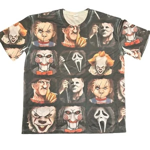Horror Squad T-Shirt Movie Characters Halloween Spooky Season Tee - Picture 1 of 5