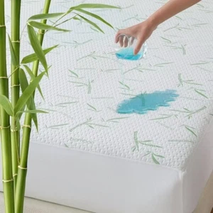 L'AGRATY BAMBOO QUEEN MATTRESS PROTECTOR 100% WATERPROOF 8-21" NOISELESS NEW - Picture 1 of 7