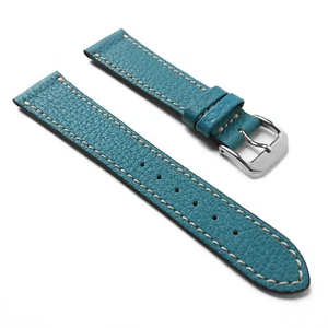 20 mm blau französisches Kalb natürlich strukturiert geschrumpftes Leder Uhrenarmband - Bild 1 von 4