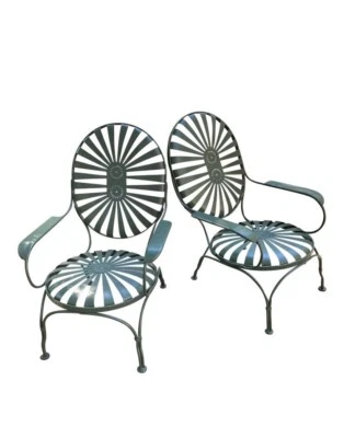 Francois Carre Sunburst Large Garden Loungers - a pair - Image 1 of 4