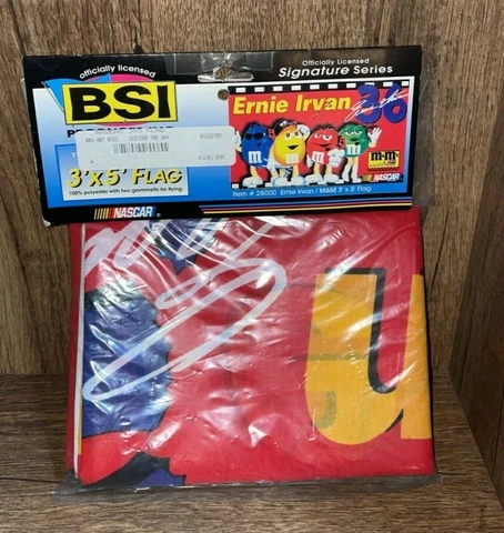 BSI Ernie Irvan 3'x5' Flag M&Ms NASCAR Flag Signature Series NEW Cover