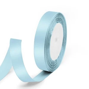 5/8" x 25 Yards Satin Ribbon Light Blue Silk Ribbon Ideal for Gift Wrapping F... - Picture 1 of 6