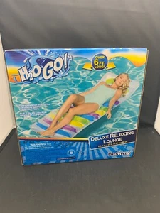H2O Go! Deluxe Relaxing Lounge 61" x 27" Pool Lounger Pool Float Transparent NEW - Picture 1 of 3