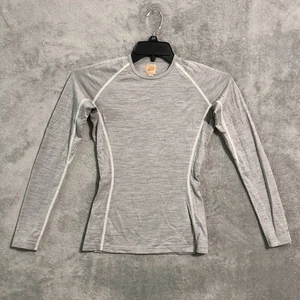 Icebreaker Top XS Womens Base Layer Bodyfit Merino Wool 200 Gray Long Sleeve - Picture 1 of 10