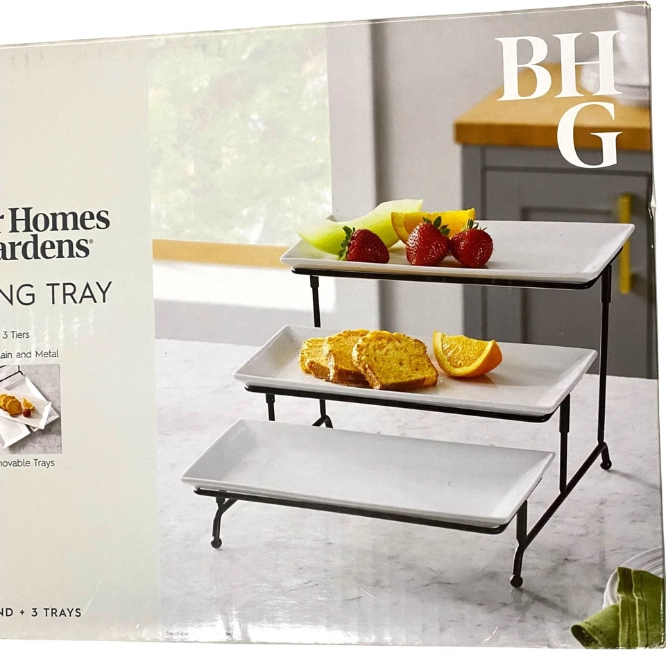 Better Homes & Gardens 3 Tier Serving Tray Thanksgiving Christmas Dinner Party - Image 1 of 4