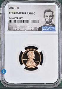 2000 S Lincoln Memorial Penny Cent NGC PF 69 RD Ultra Cameo - Picture 1 of 2