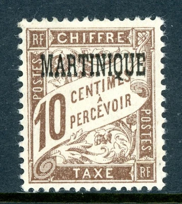 France Colonies 1927 Martinique 10¢  Brown Scott #J16 Mint O242 - Image 1 of 4