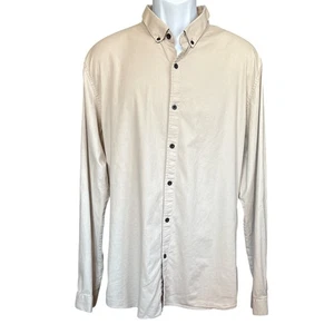 YoungLA hellbraunes Langarm Button Down Freizeithemd, Gr. XXL, Stretch Baumwolle - Bild 1 von 6