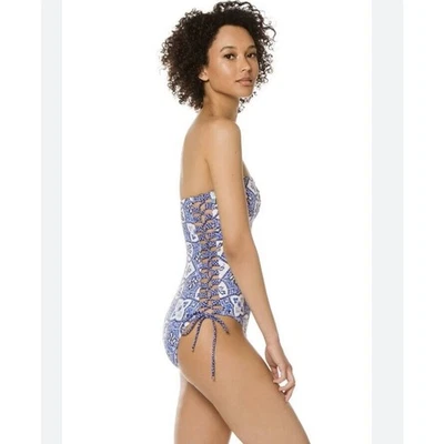 Traje de baño Michael Michael Kors 236219 de una pieza azul griego talla 14 para mujer Foto 1 de 4