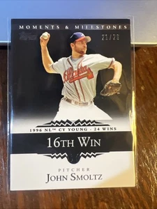 John Smoltz 2007 Moments & Milestones Black (1996 NL Cy Young 24 Wins) HOF /29 - Picture 1 of 6