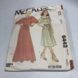McCall's Schnittmuster 6442 Misses Kragen Ausschnitt Kleid Größe Small 10 12 Schnitt Vintage - Bild 1 von 6
