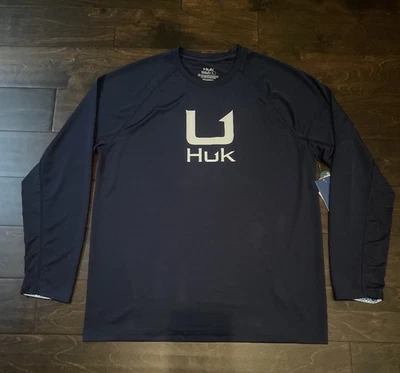 Camisa de pesca Huk ICON LS para hombre talla Grande NUEVO H12000573 NAVU UPF+50 Foto 1 de 2