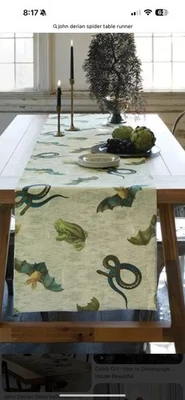 John Derian x Target Table Runner Bats Snakes and Frogs 16x72 - Image 1 of 2